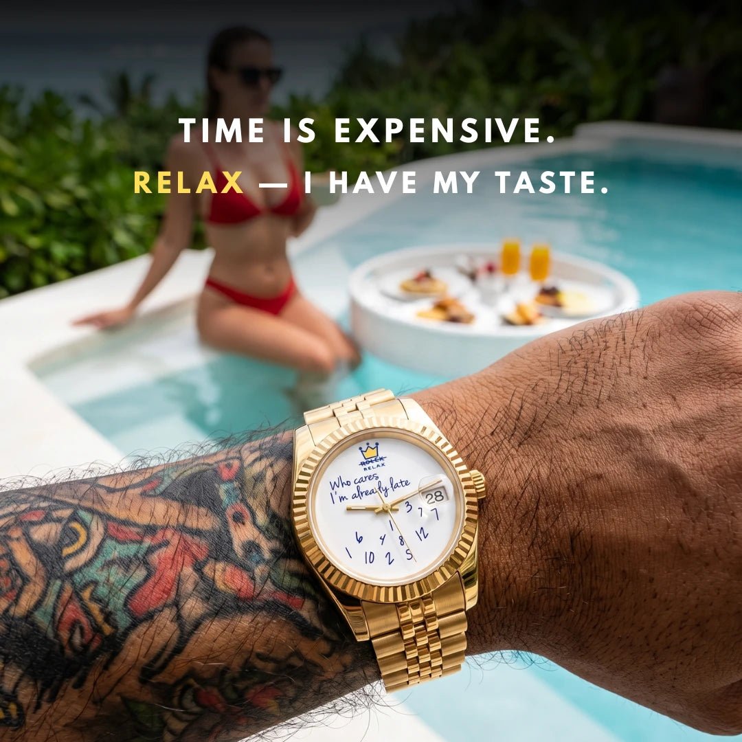 Yatsso Relax Automatic Who Cares Automatic Gold Watches - YATSSO CUSTOM WATCHES