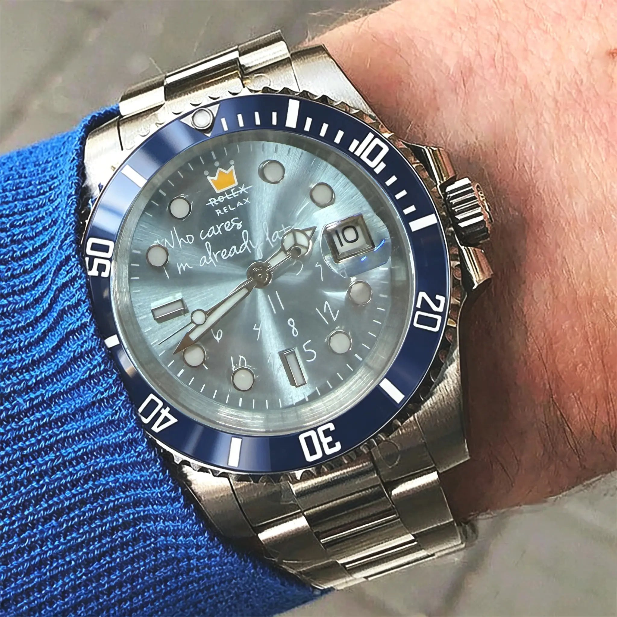 YATSSO Tidemaster CLASSIC RELAX - Light Blue - YATSSO CUSTOM WATCHES