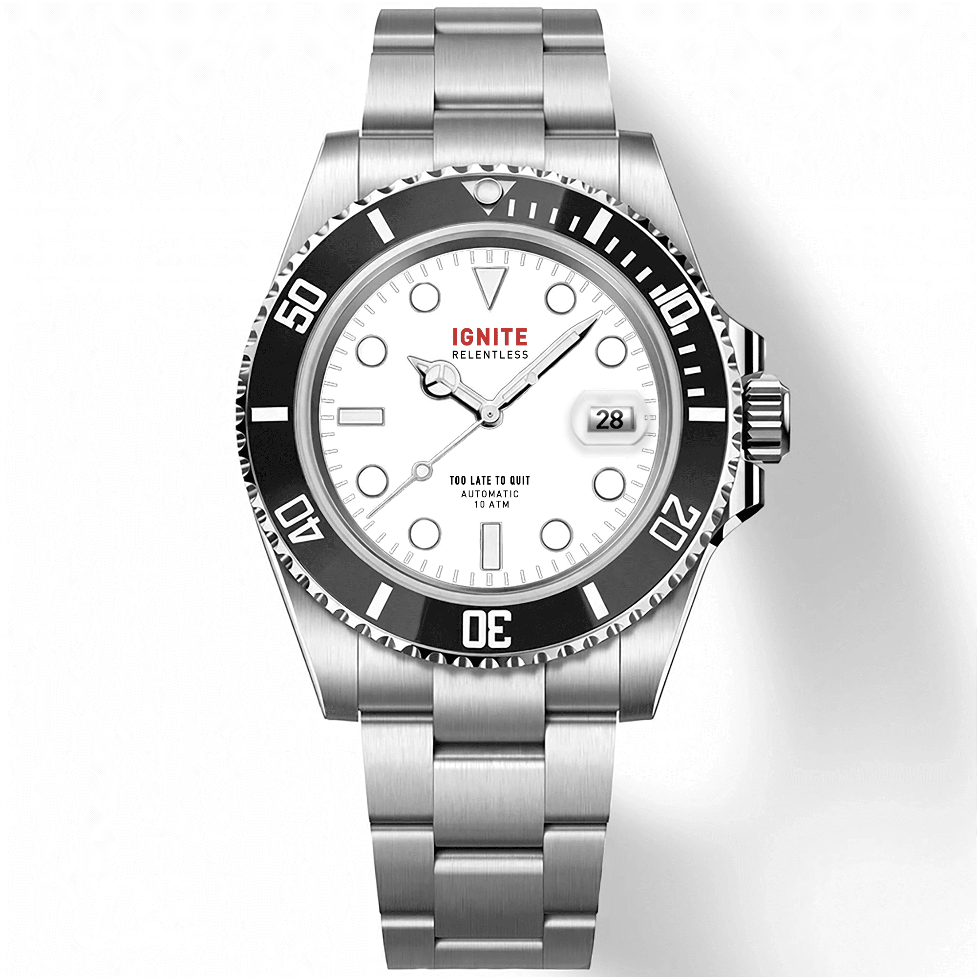 YATSSO Tidemaster IGNITE Black Bezel Watch - 10ATM Waterproof Automatic - YATSSO CUSTOM WATCHES