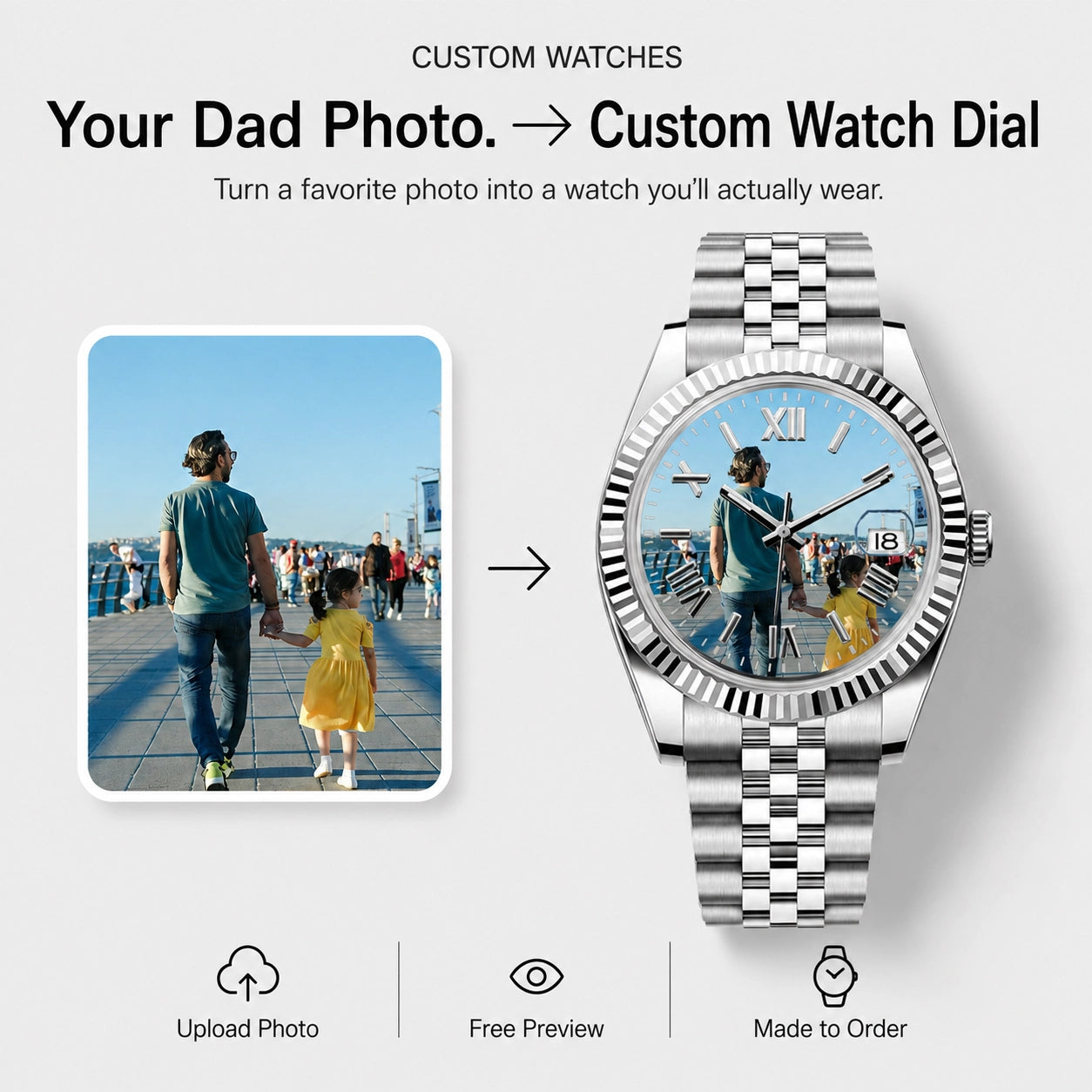 Daykeeper Silver Custom Watch