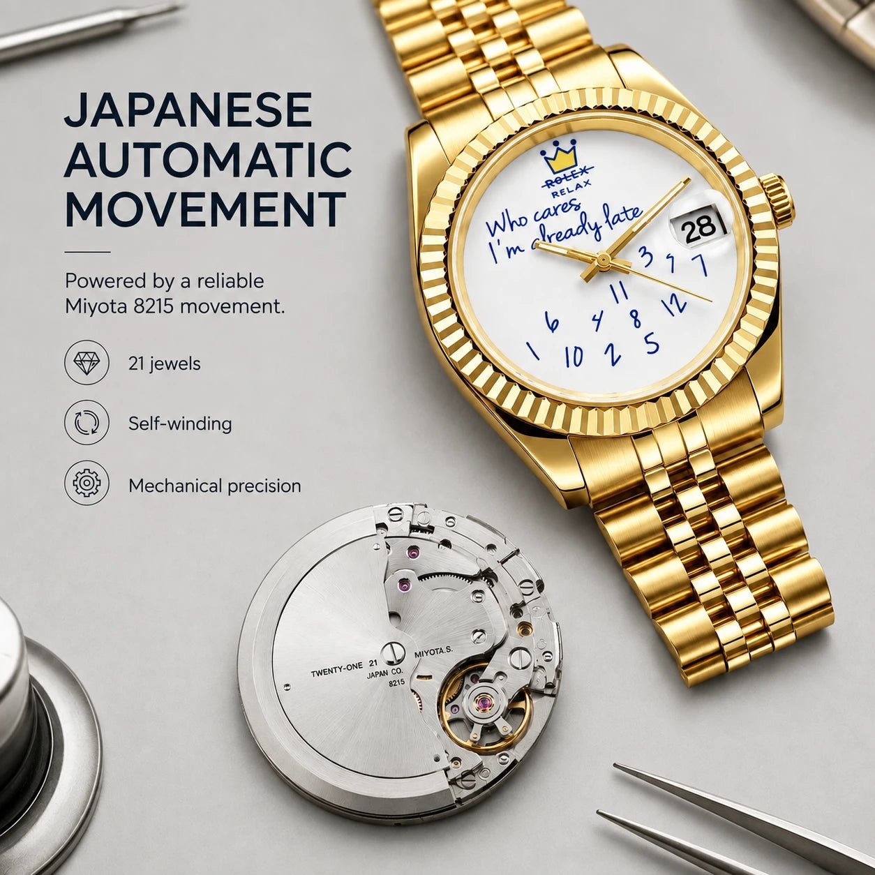YATSSO Datejust CLASSIC RELAX - 40MM gold - YATSSO CUSTOM WATCHES